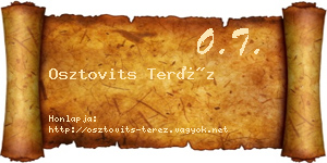 Osztovits Teréz névjegykártya