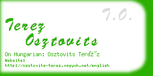 terez osztovits business card